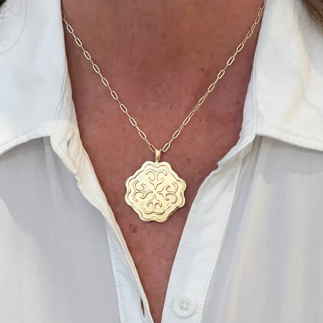 Protection Lg Gold Pendant Necklace