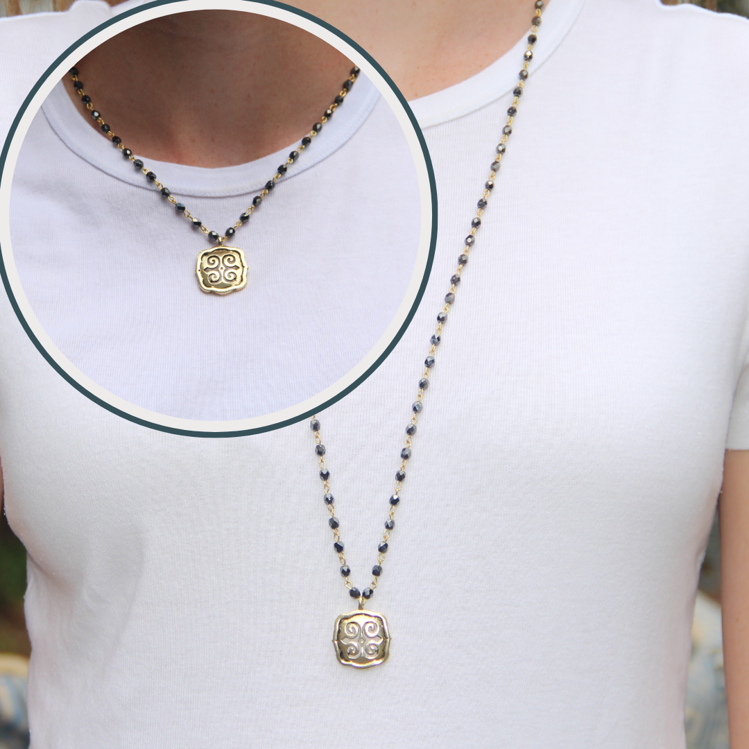 Strength Gold Beaded Necklace (16” and 30”)