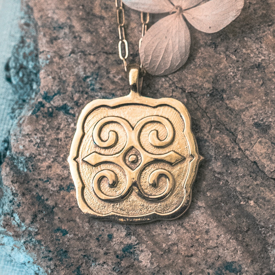 Strength Lg Gold Pendant Necklace
