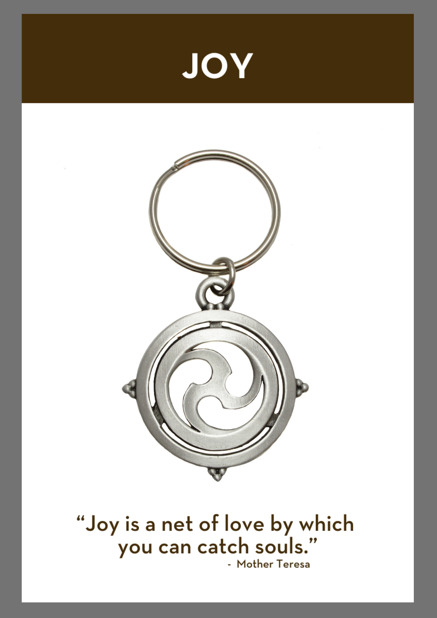 Joy Key Ring Pewter