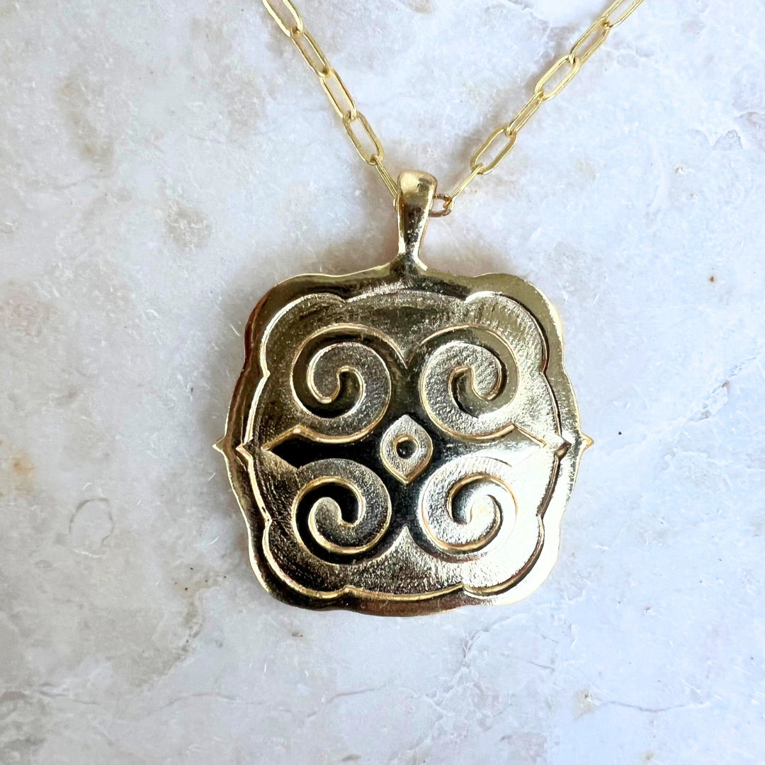 Strength Lg Gold Pendant Necklace