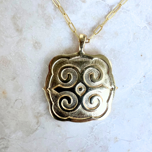 Strength Lg Gold Pendant Necklace