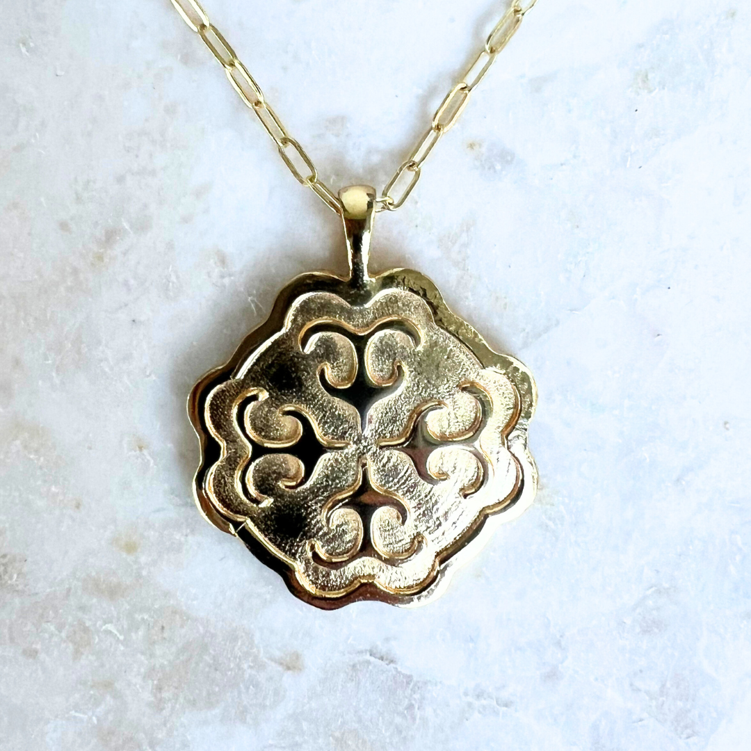 Protection Lg Gold Pendant Necklace