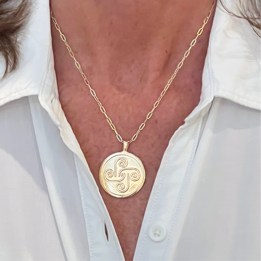 Motherhood Lg Gold Pendant Necklace