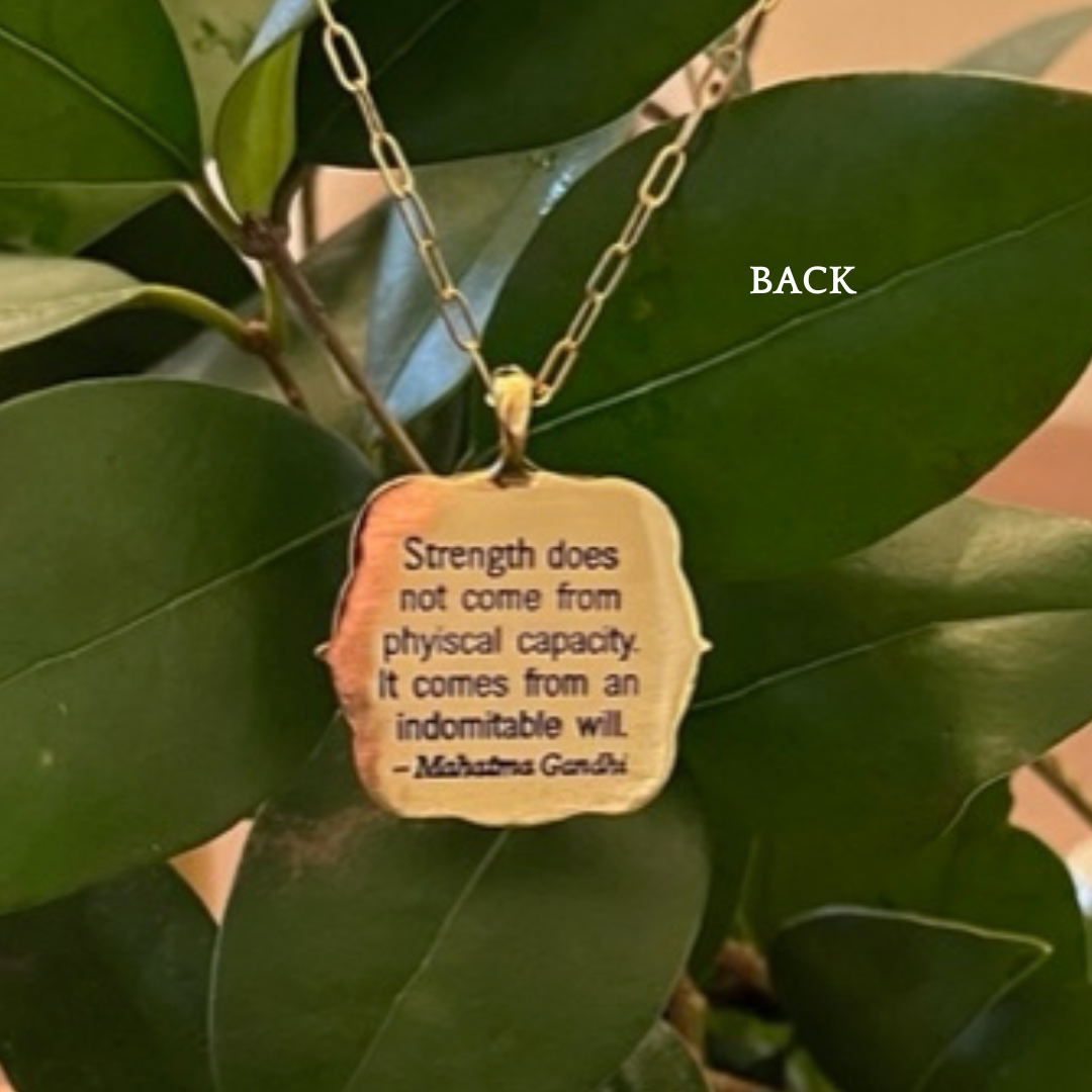 Strength Lg Gold Pendant Necklace