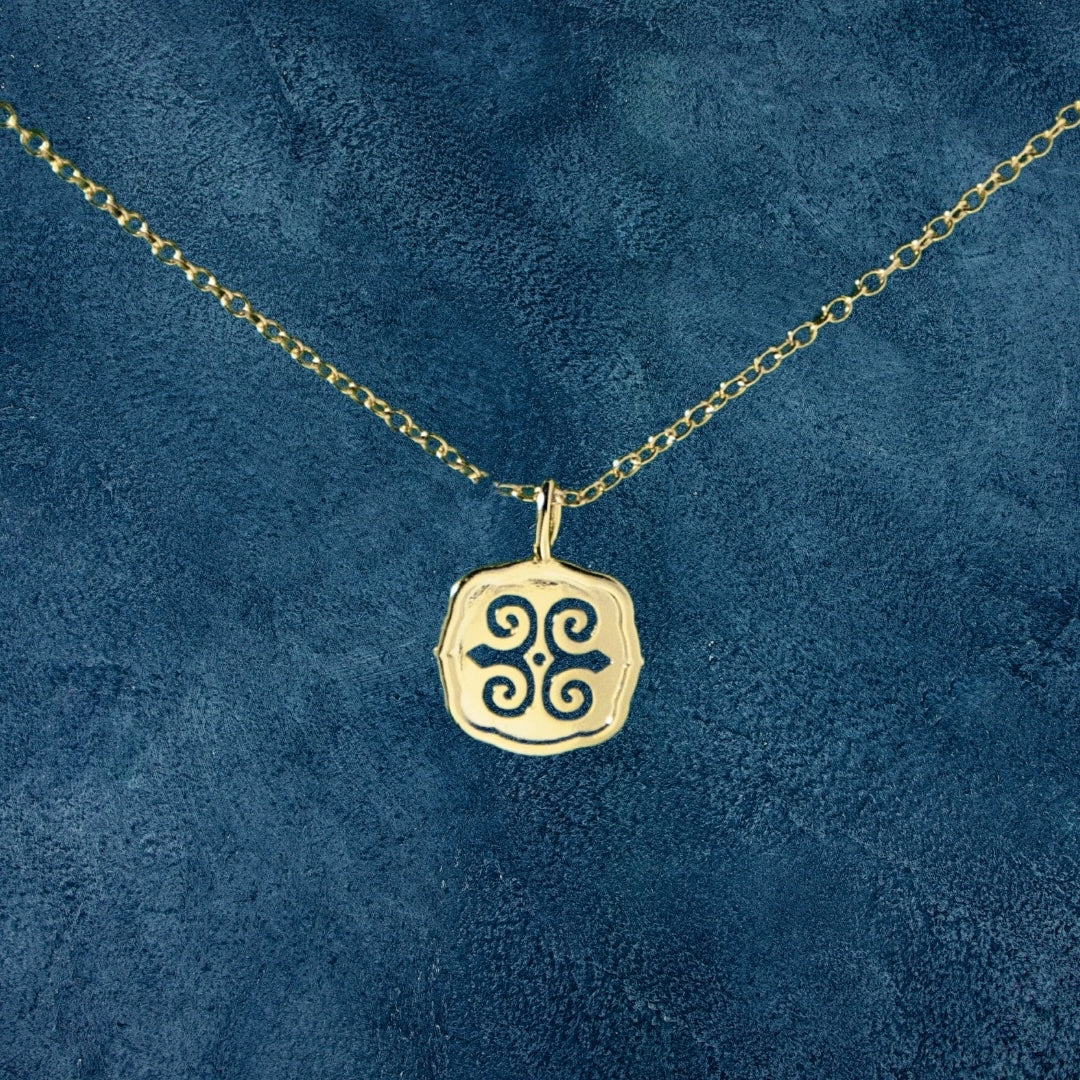 Strength small gold necklace